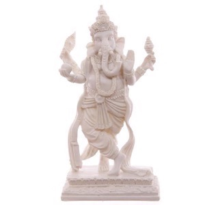 Buddha 04 Ganesha hvid polyresin h:16cm - Se flere Buddha figurer og Spejle